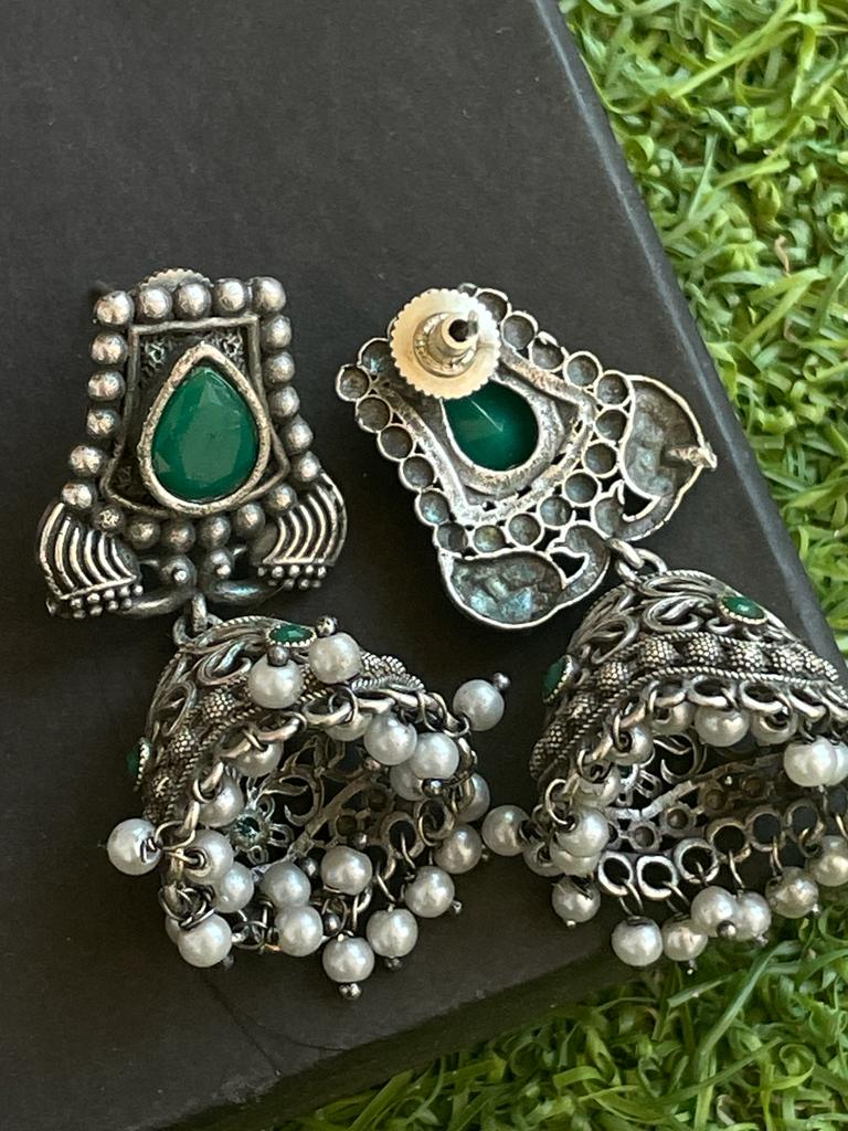 Antique Black Polish Oxidized Earring