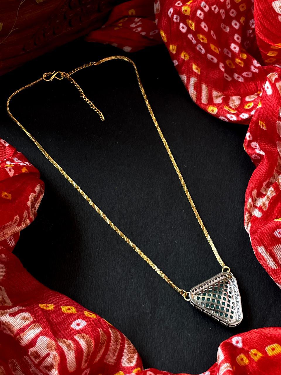 Monalisa with AD stone Pendant Chain Necklace