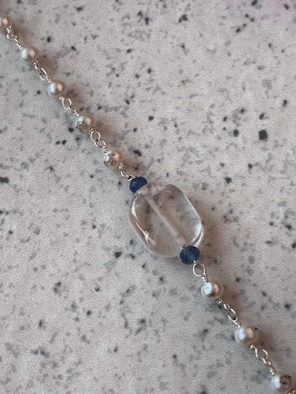 Stone Beads with Beaded Chain Mala