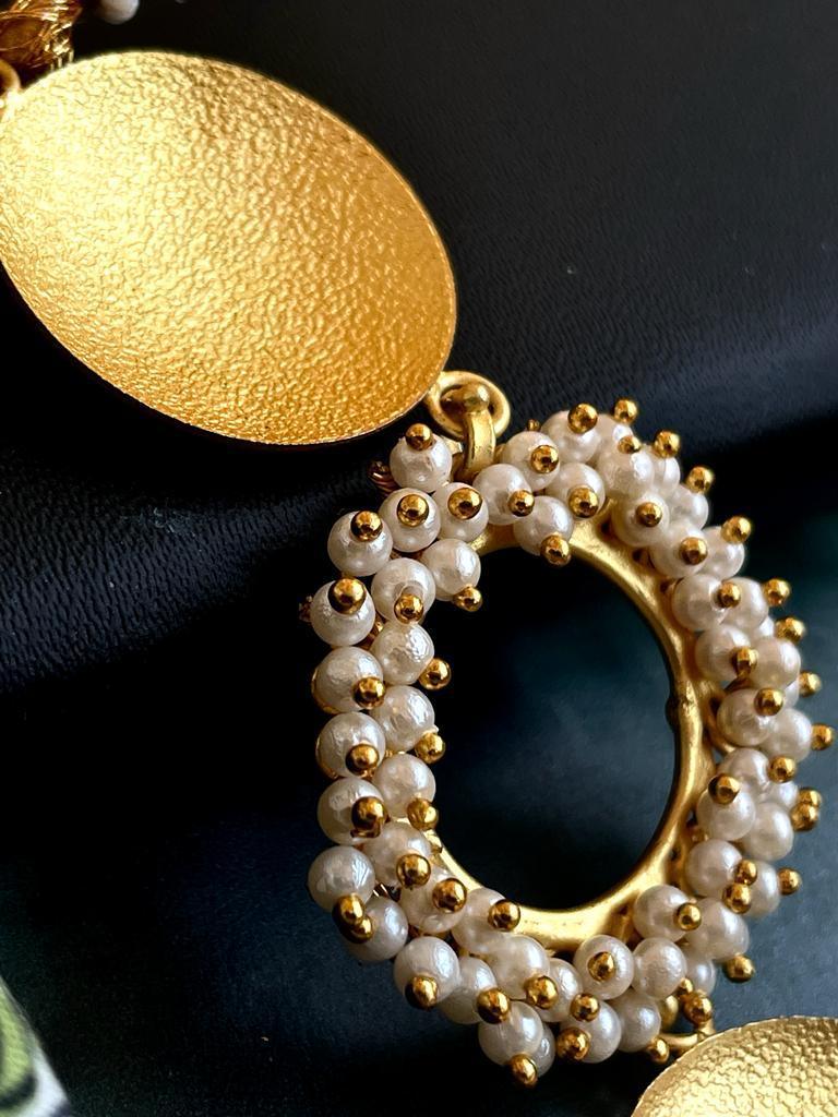 Matt Finish Golden Choker and Earring set