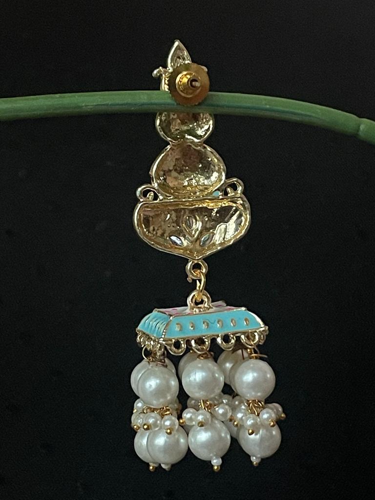 Meenakari Hand Painted Pearl Drop Earring