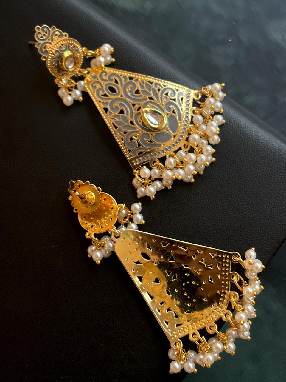 Meenakari Kundan Beaded light weight Earring