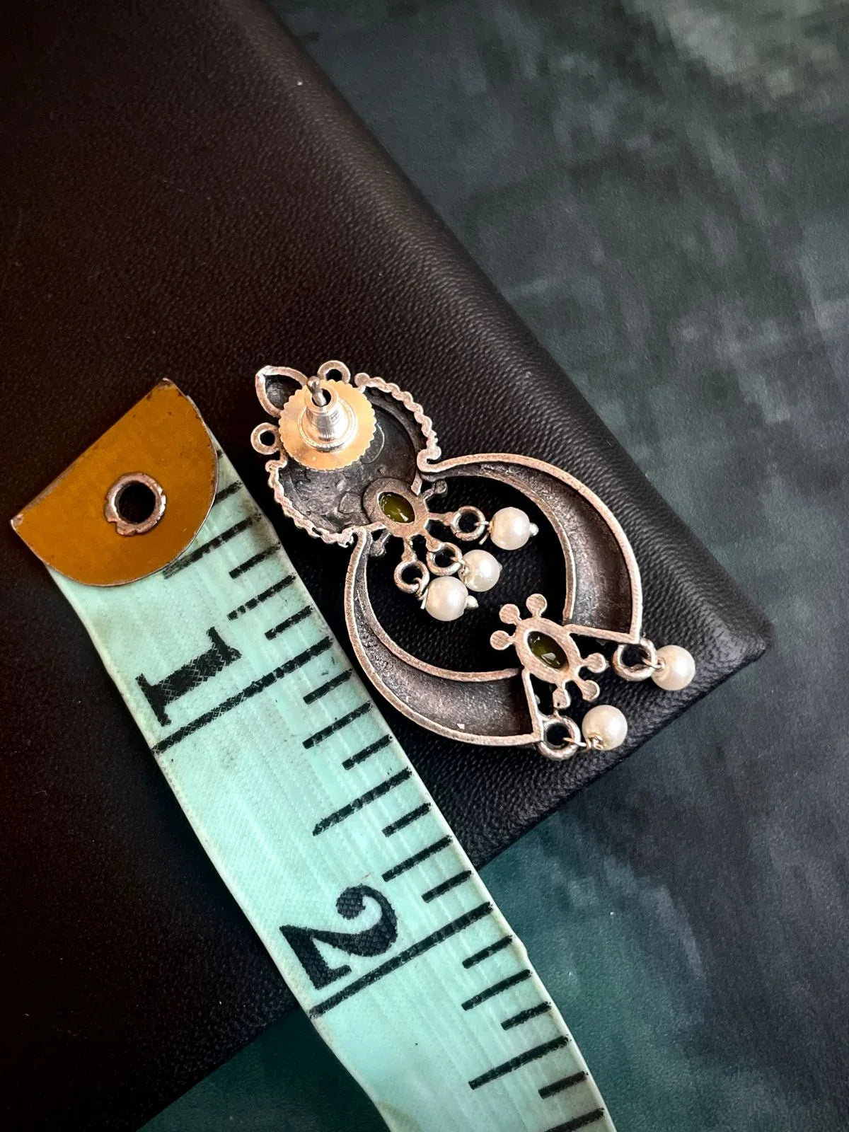 Oxidized Chandbali Drop Earring