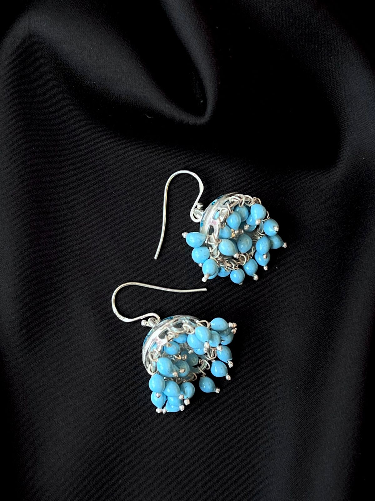 Meenakari 92.5 Silver Jhumki Earring