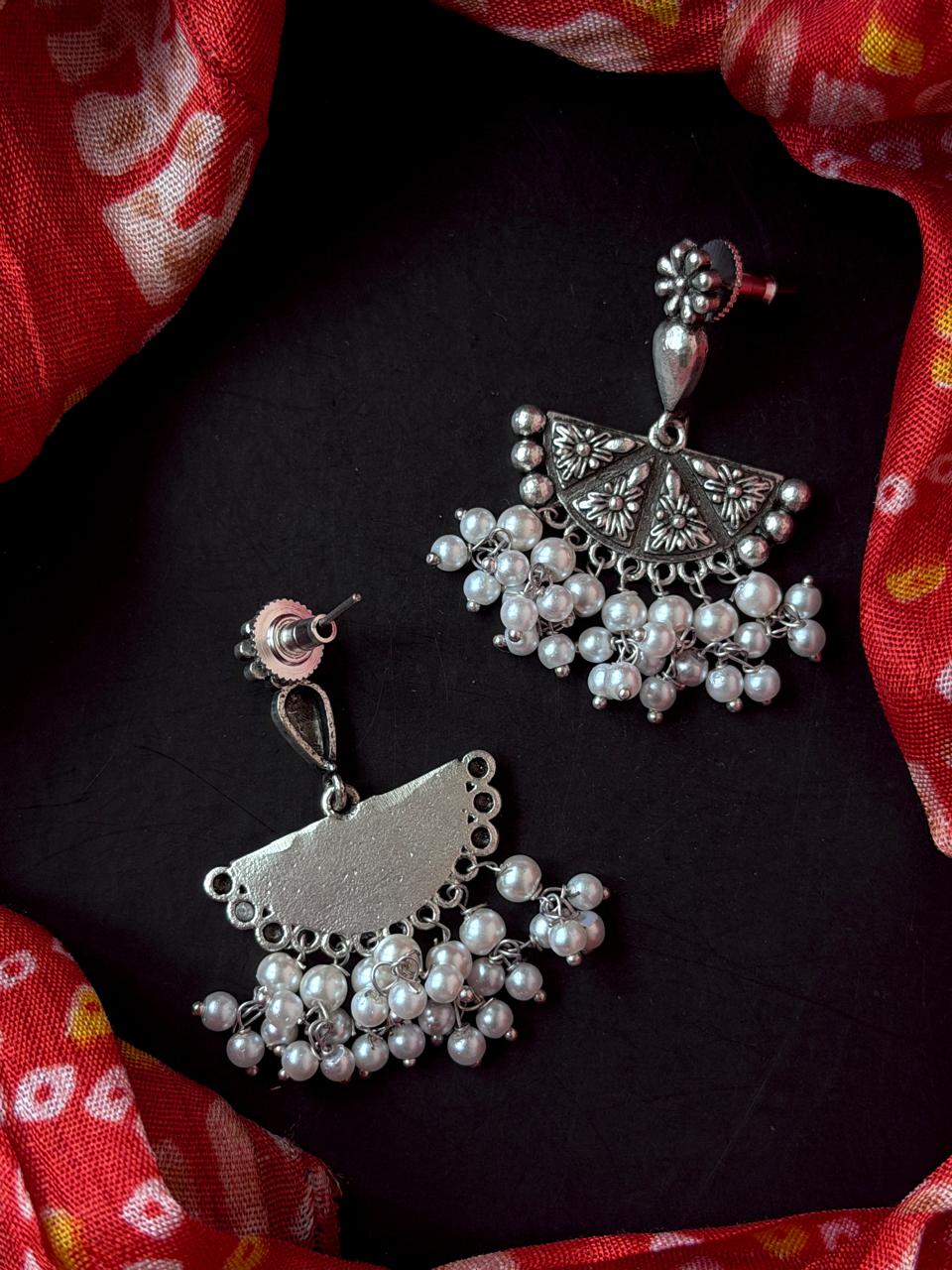 Silver Replica Beaded Partywear Earring