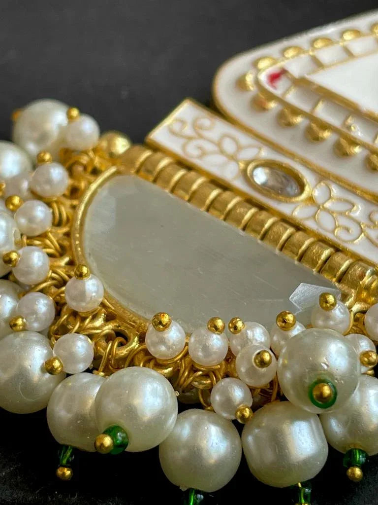 Meenakari Earring with Monalisa Stone