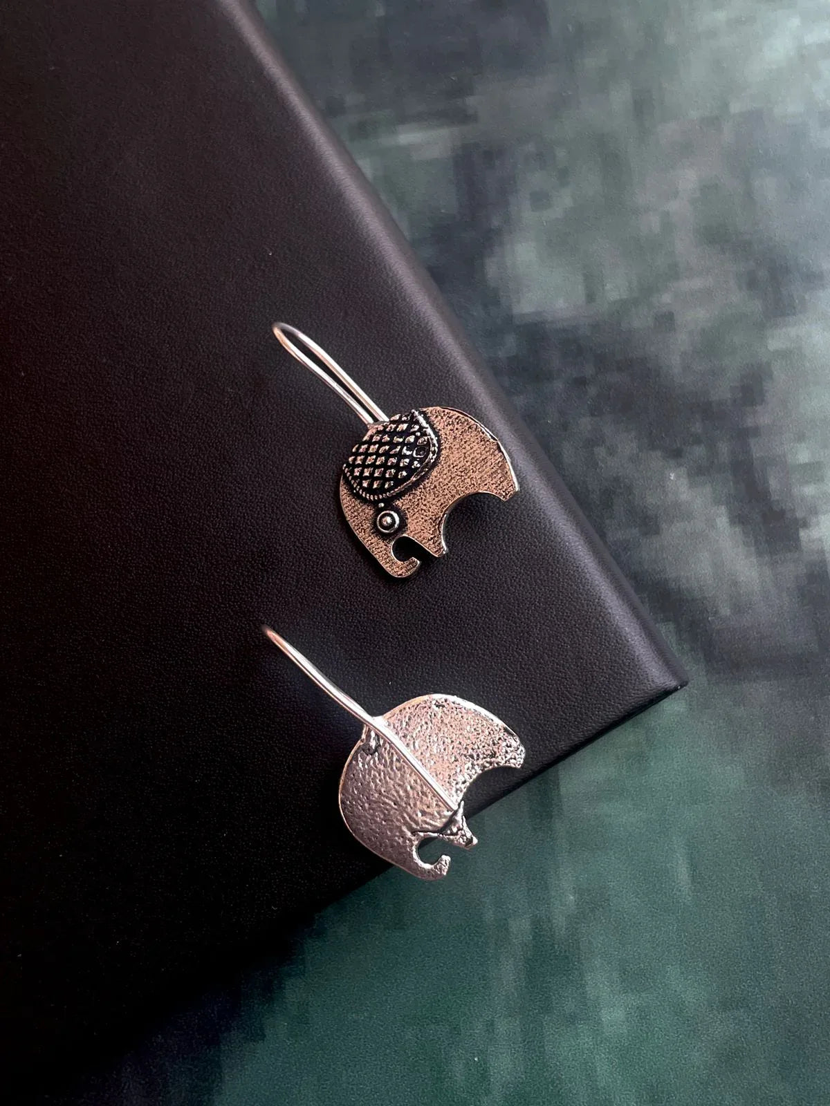 Elephant Shape Oxidized Stud Earring