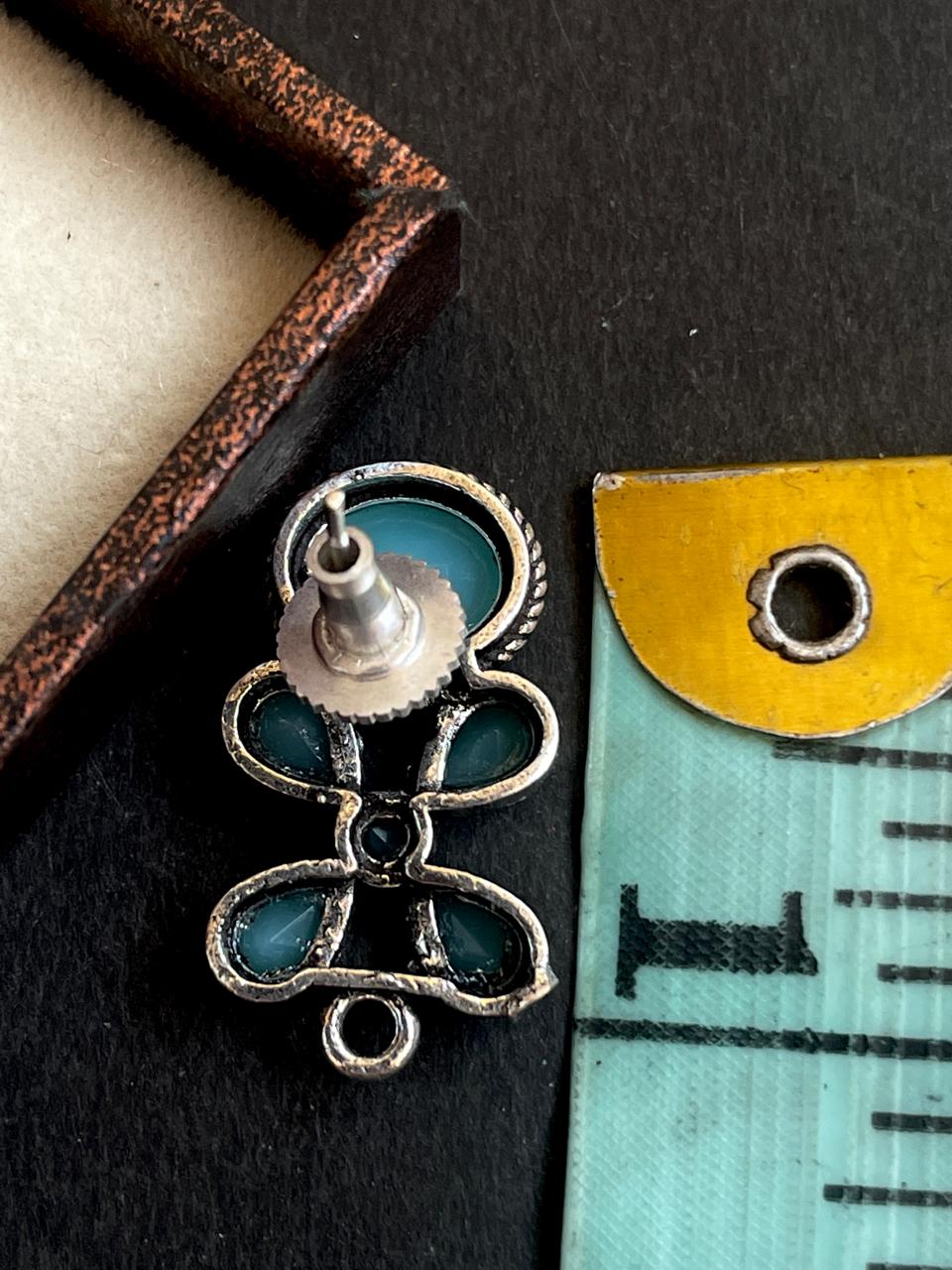 Monalisa Stone Oxidized Choker with Earring set