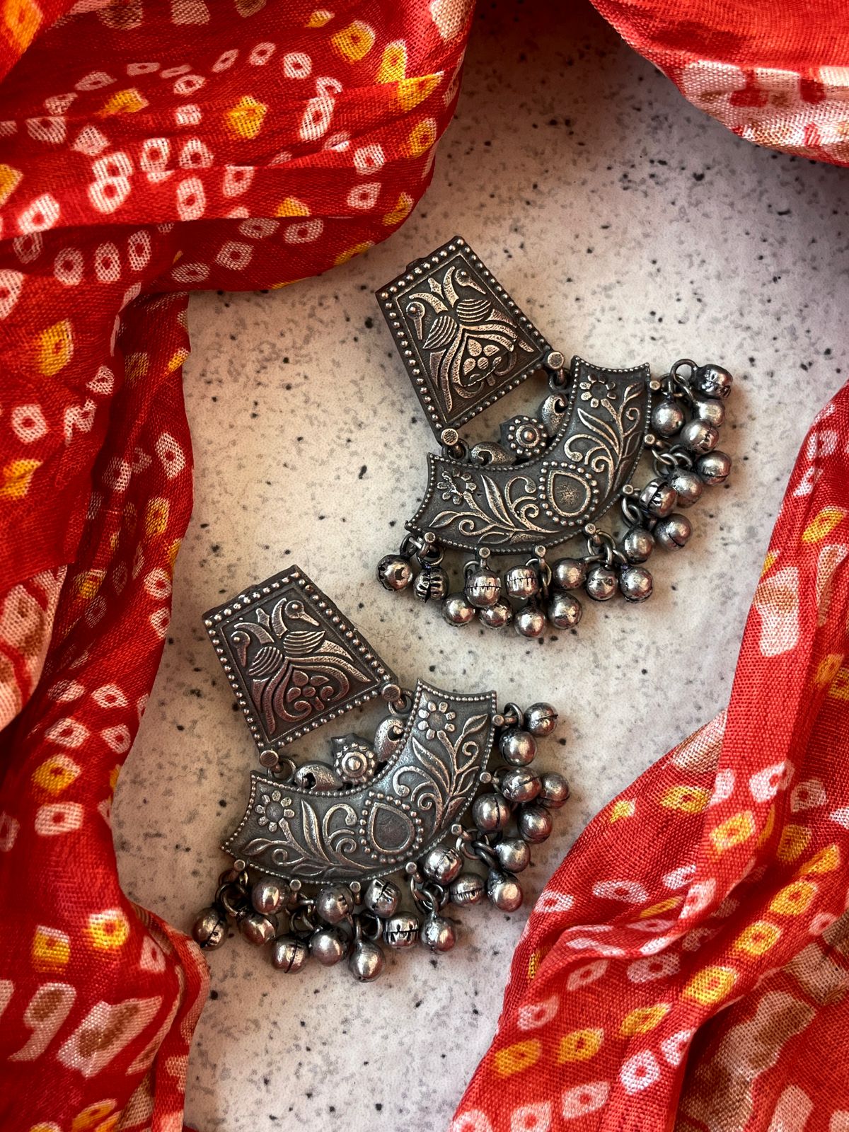 Black Polish Antique Choker with Earring set