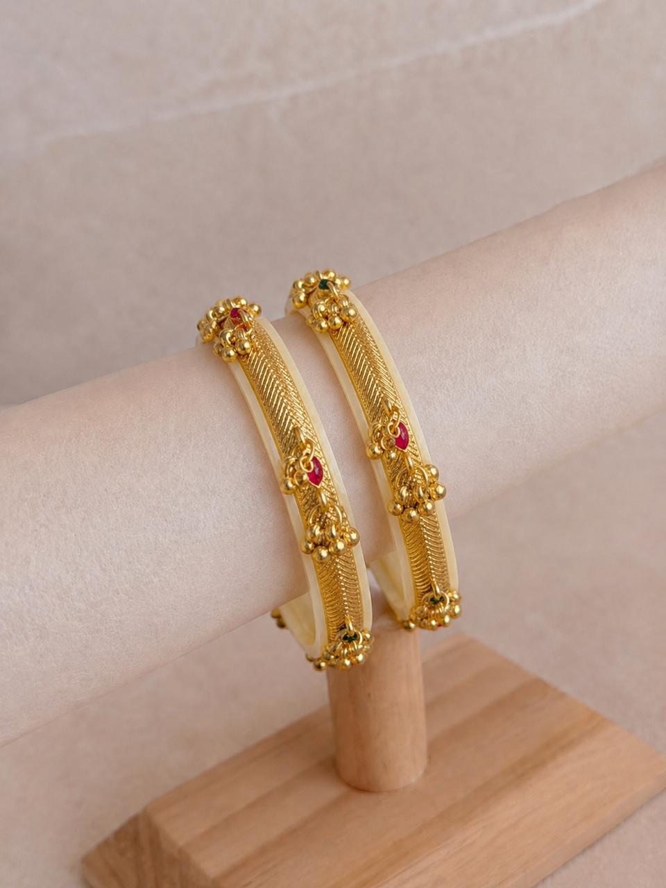 Acrylic Bangles with Metallic cover