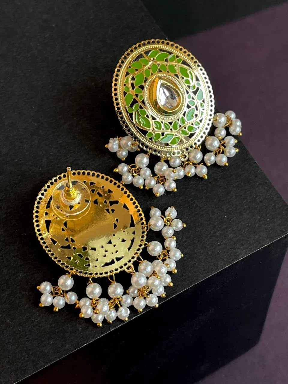 Meenakari Round Shape Stud Earring