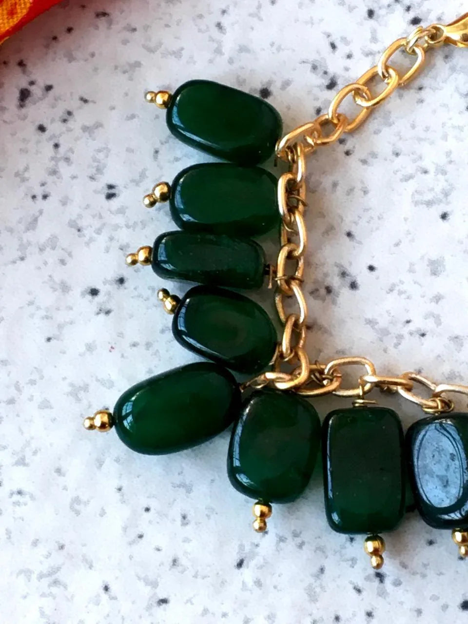 Stone Beads Golden Chain Bracelet