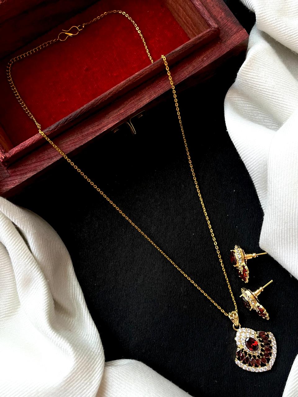 AD pendant Necklace with Earring set