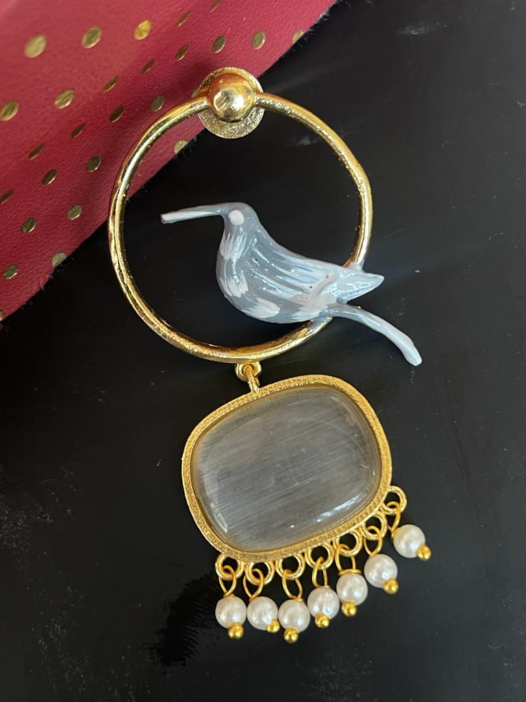 Monalisa Stone Brass Earring