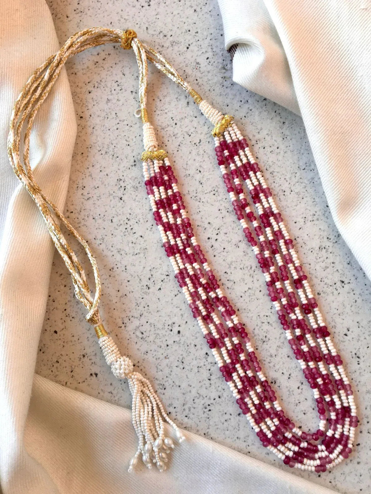 Multi colours Stone Beads Partywear Five Layered Mala