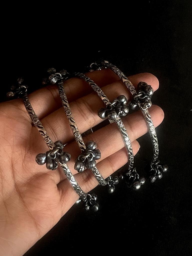 Brass Oxidized Bangles with Ghunghroo