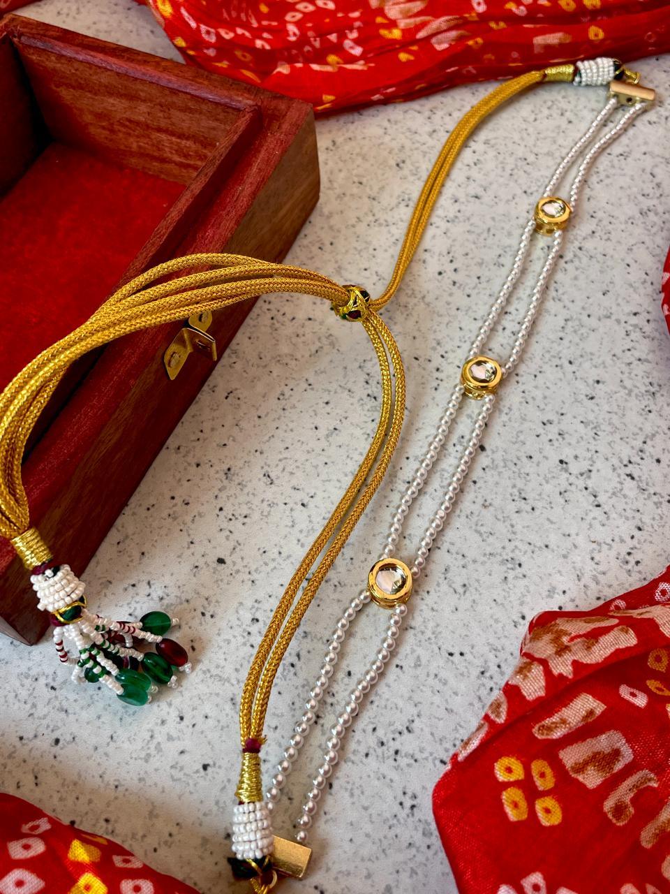 Kundan with Pearl Choker and Earring set