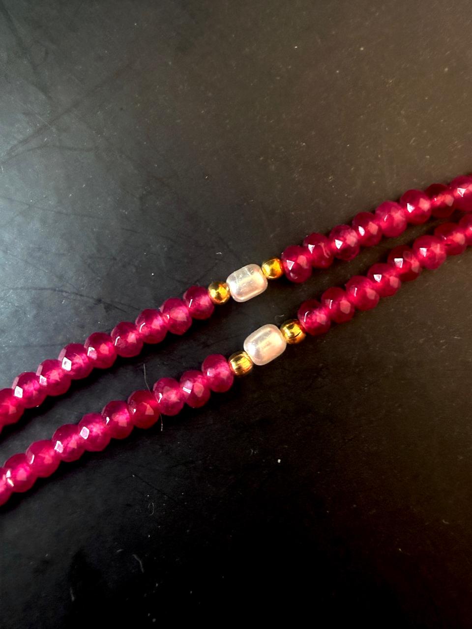 Stone Semi precious Beaded Double Layered Mala
