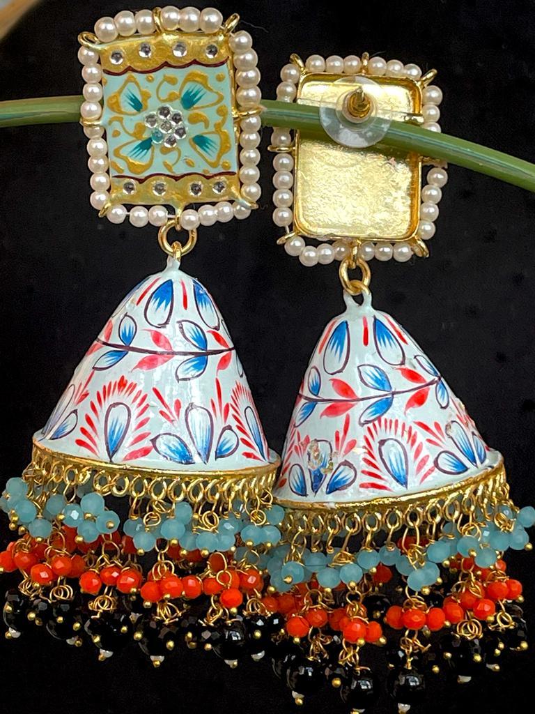 Meenakari Beaded Big Size Heavy Partywear Earring