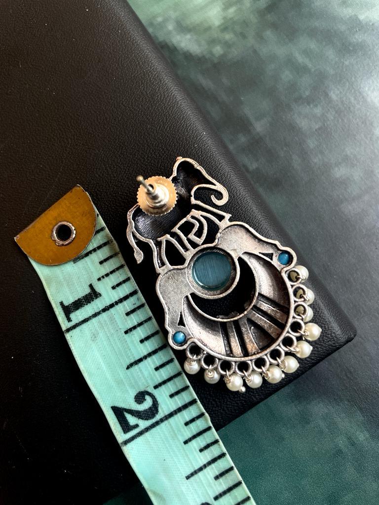 Monalia Stone Silver Replica Stud Earring