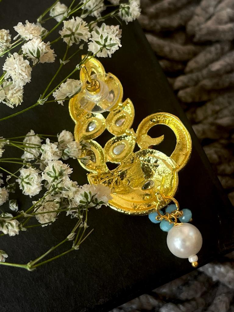 Meenakari Peacock shape Earring