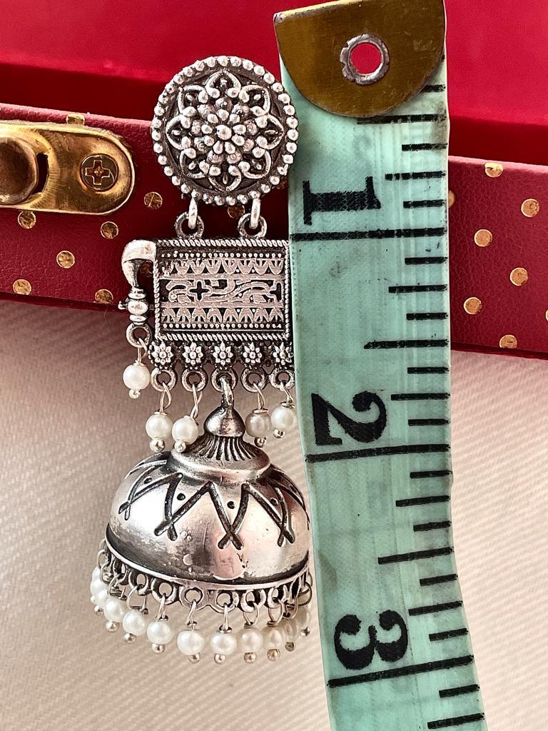 Silver Replica Three piece Heavy Party Wear Earring