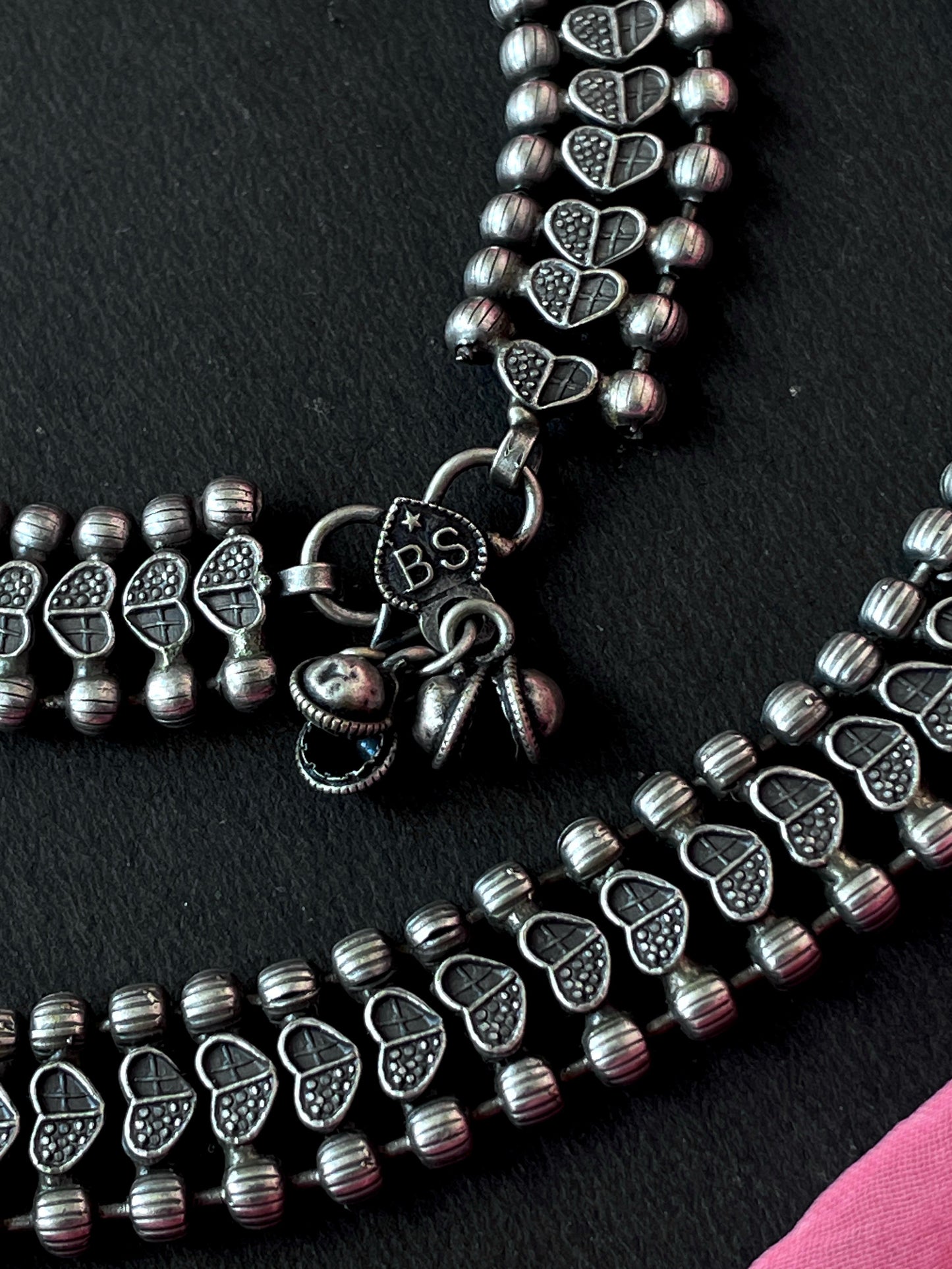 Black Polish Antique Look Anklet