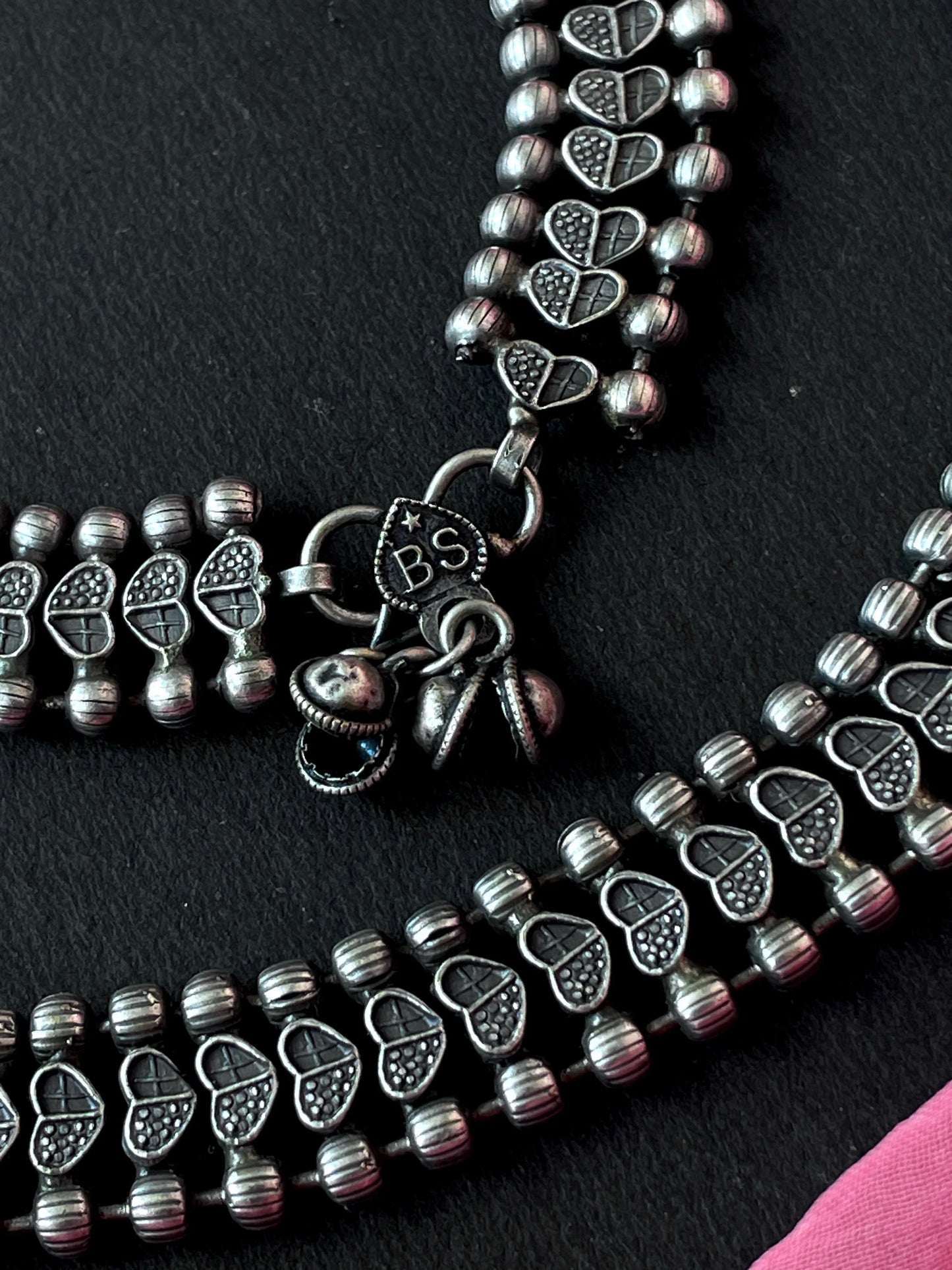 Black Polish Antique Look Anklet