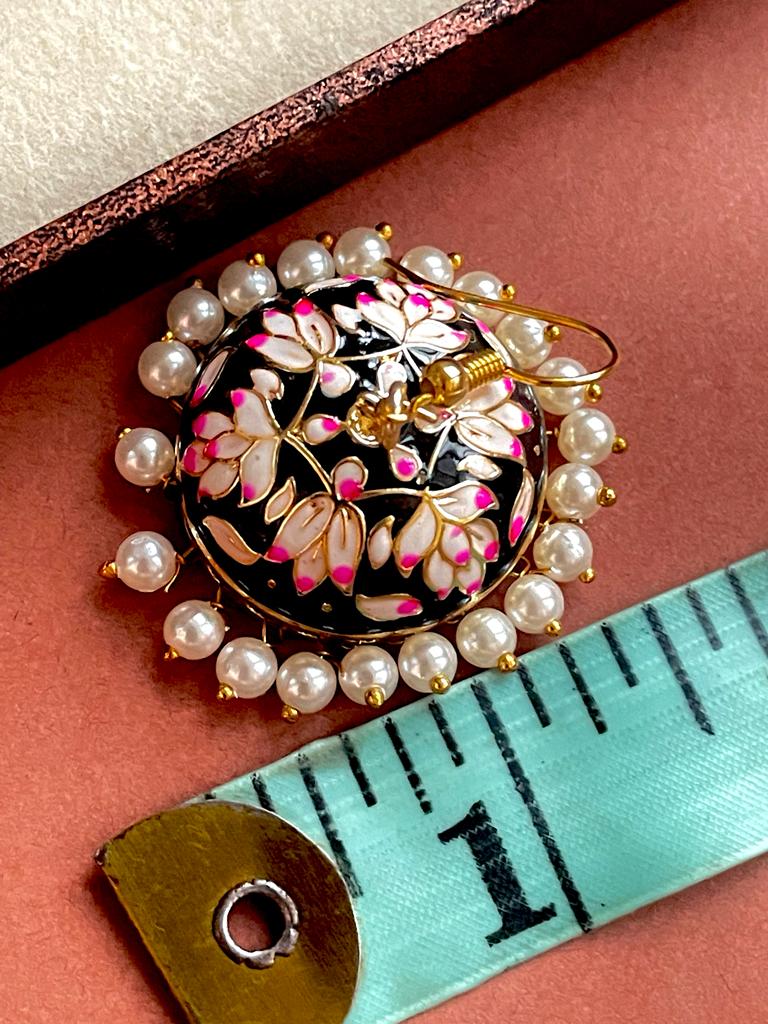 Meenakari Dome Shape Jhumka Earring