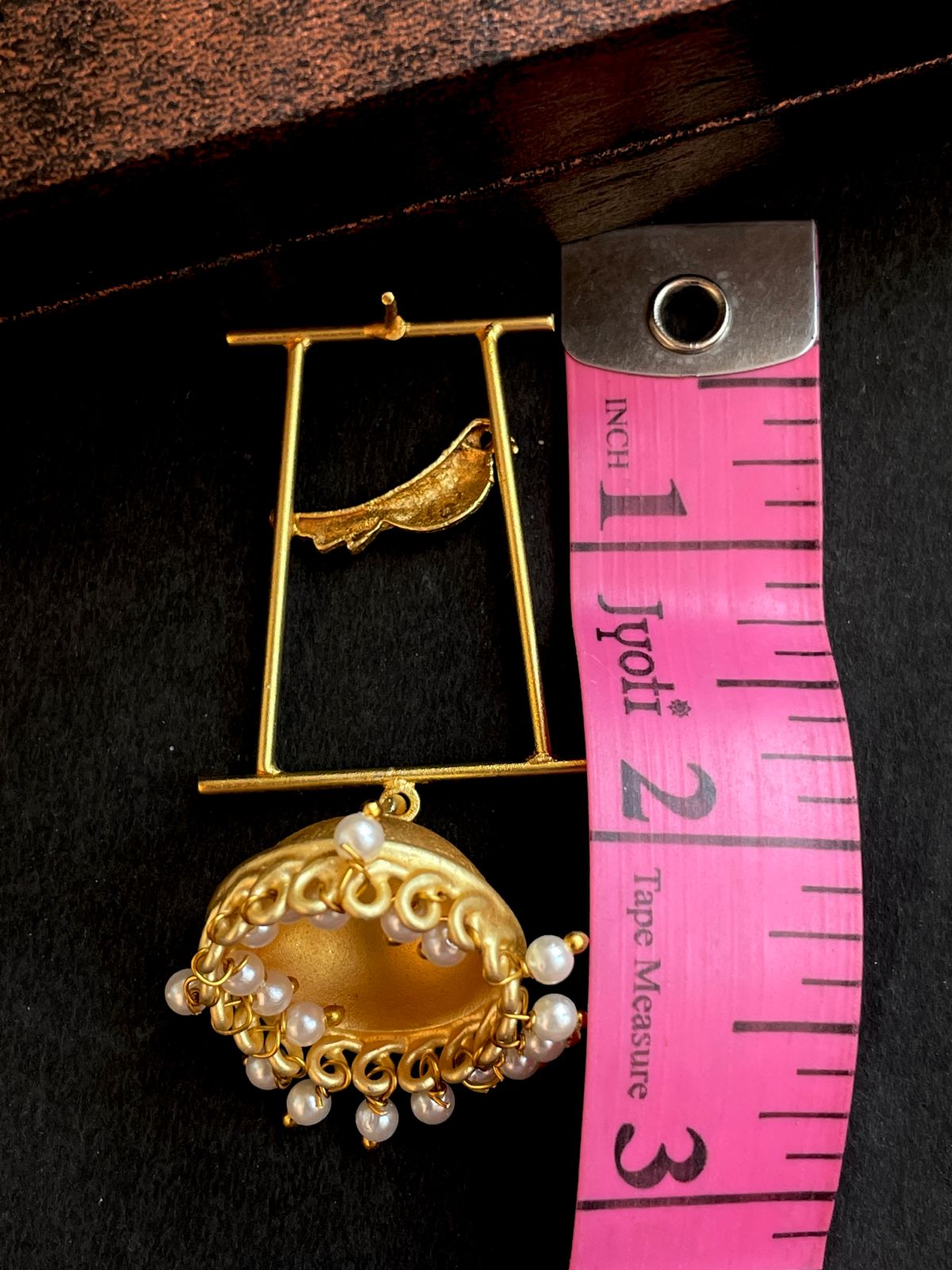 Bird Shape Golden Top with Golden Jhumki Earring