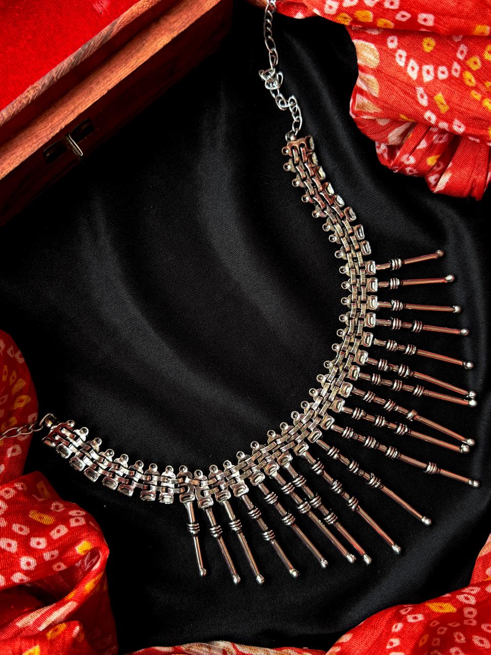 Oxidized Trendy Partywear Statement Necklace