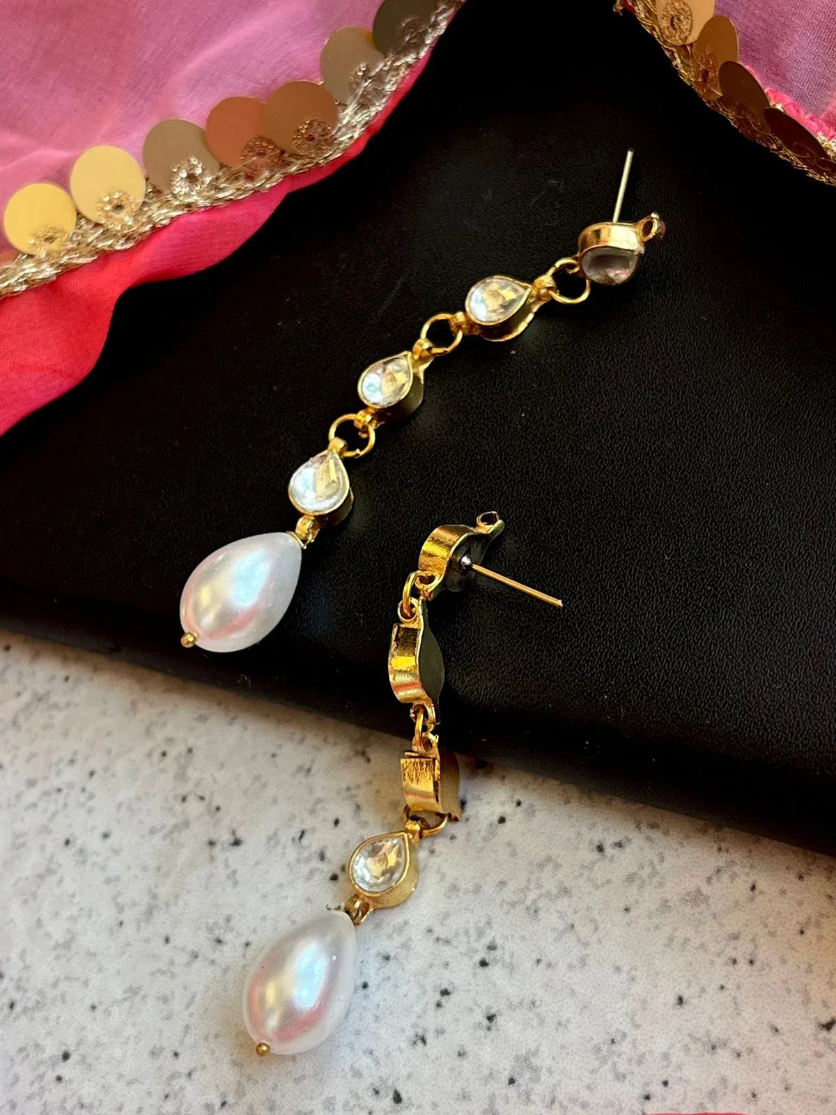 Pachi Kundan with Shell Pearl Earring