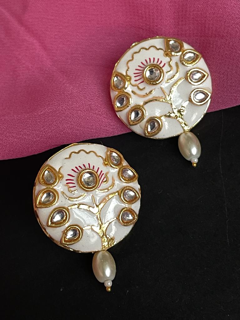 Kundan Meenakari Ethnic Choker with Earring set