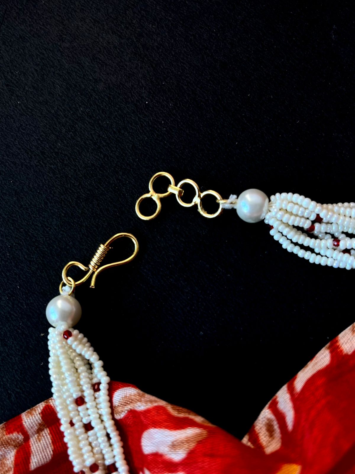 Meenakari Pendant Plain Colour Beaded Mala Necklace