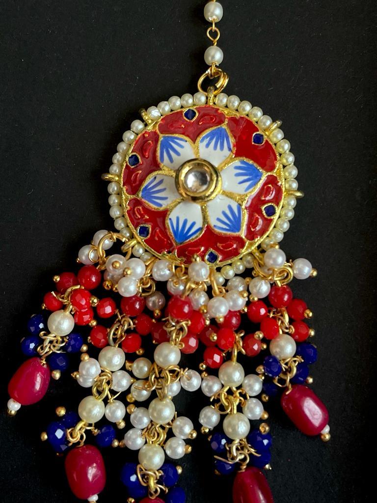 Meenakari Mangtika with Earring set