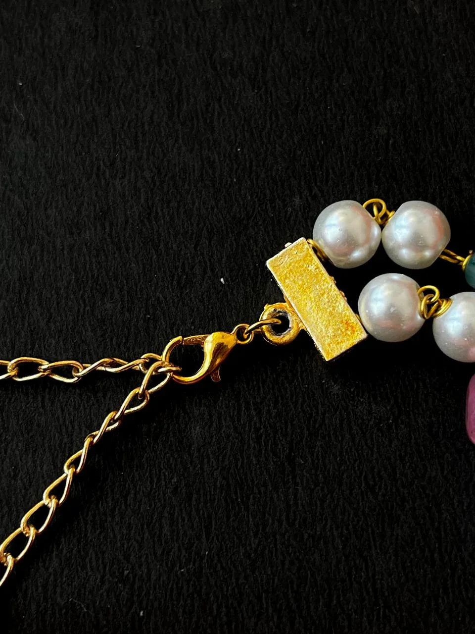 Jade stone with Shell Pearl Double Layer Mala