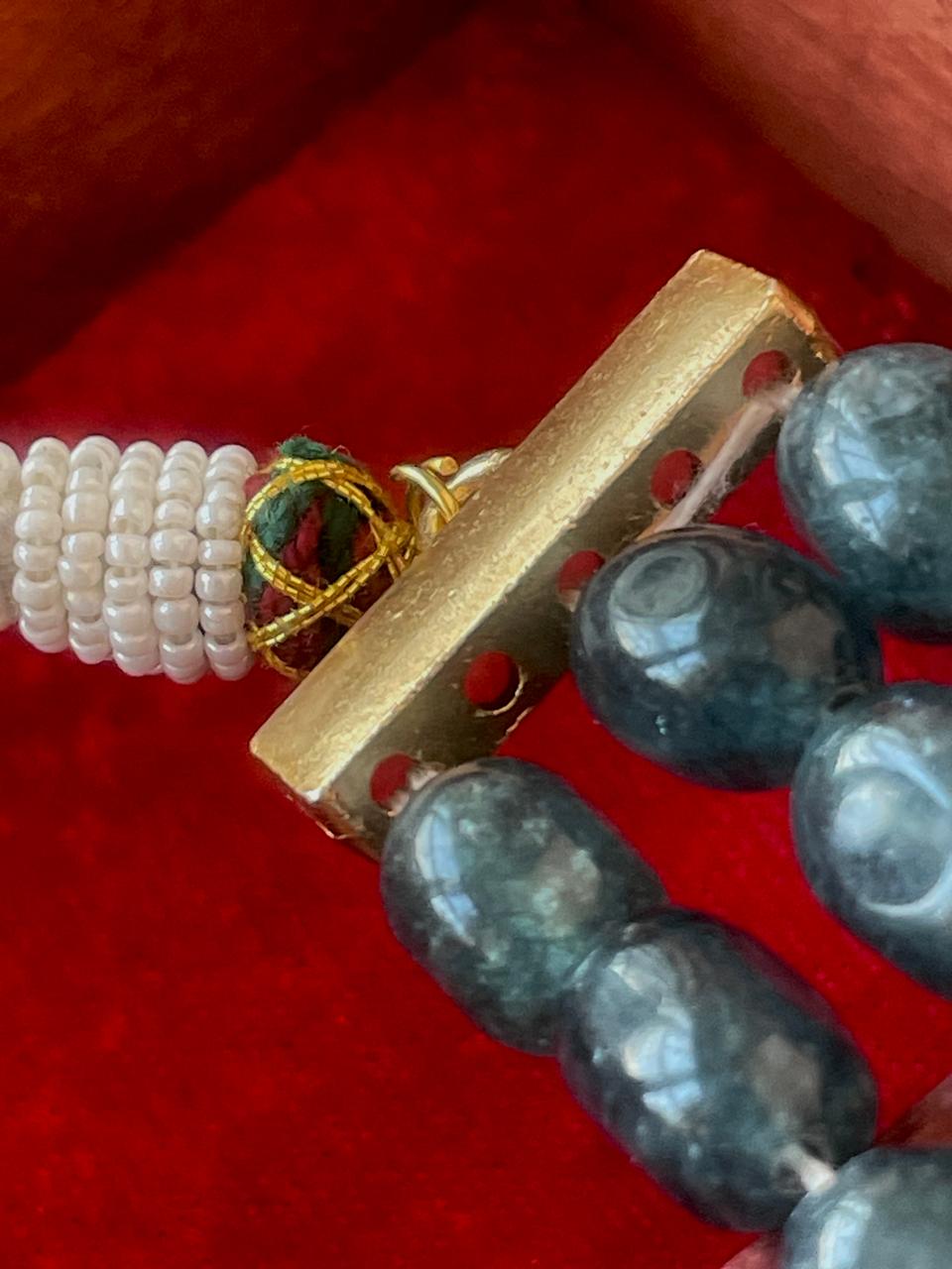 Glass Beads Multi Colour Three Layered Mala