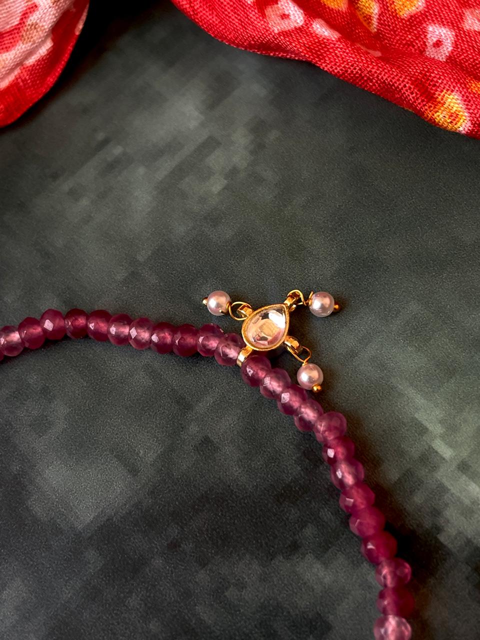 Glass Beads with Kundan Trendy Anklets