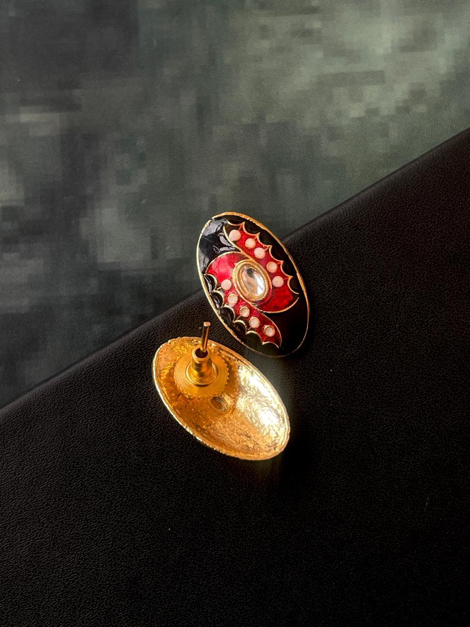 Meenakari Stud Earrings (set of 2 pairs)
