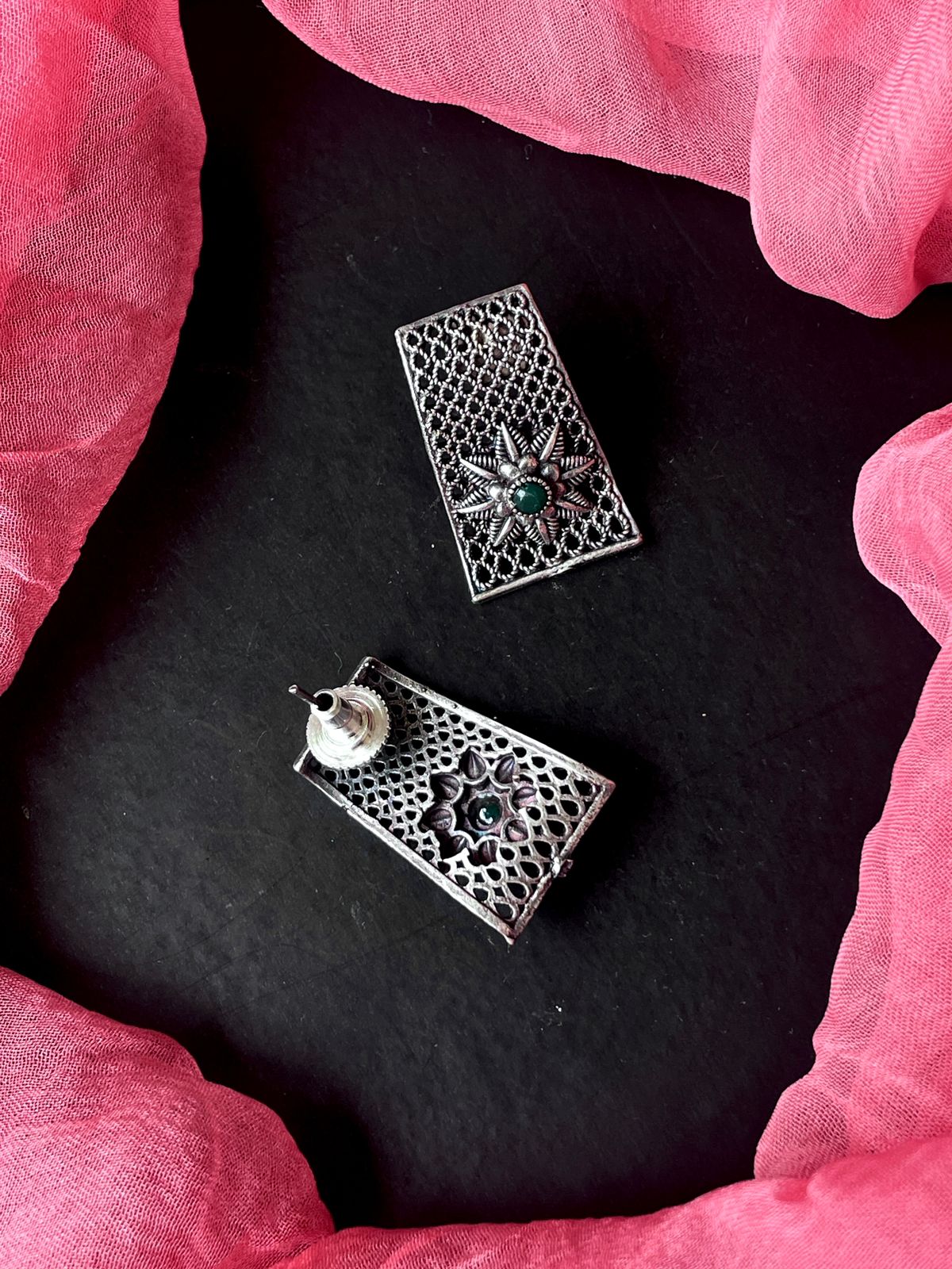 Black Polish Traditiona Casual Wear Earring