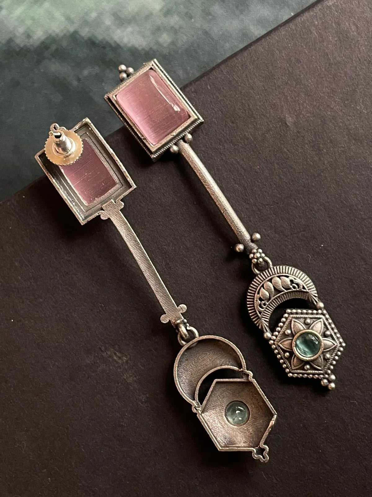Big Monalisa Stone long Drop Earring