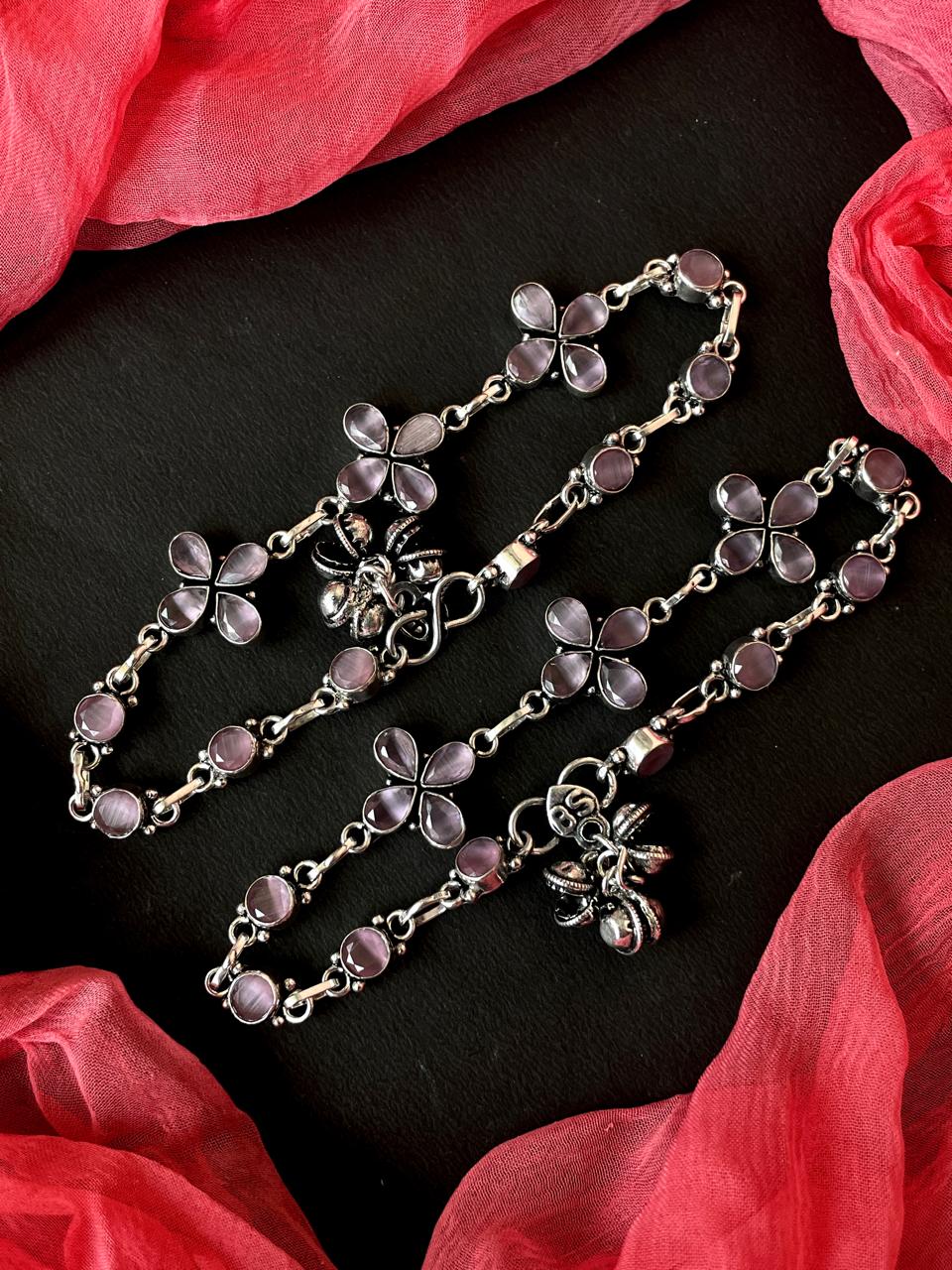 Monalisa Stone Silver Replica Trendy Anklets