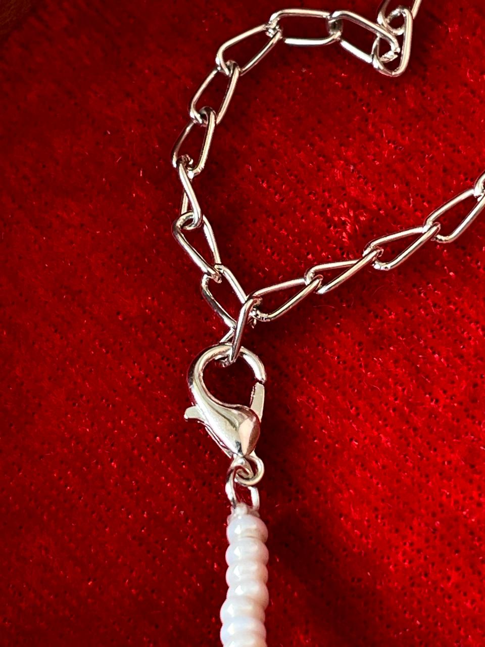 Monalisa with AD stone Pendant Beaded Mala Necklace