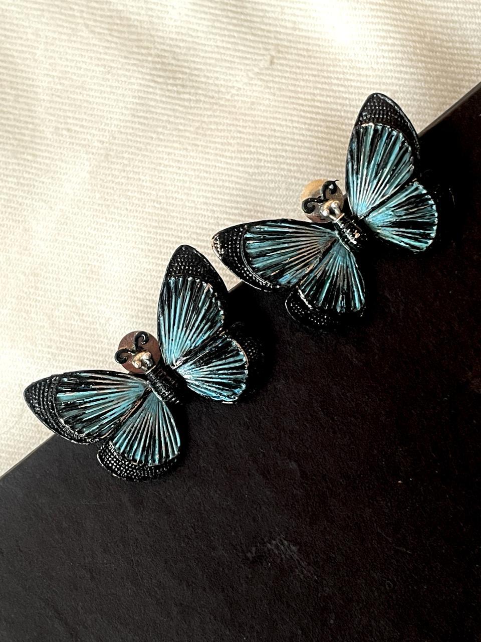Hand Painted Oxidized Stud Earring