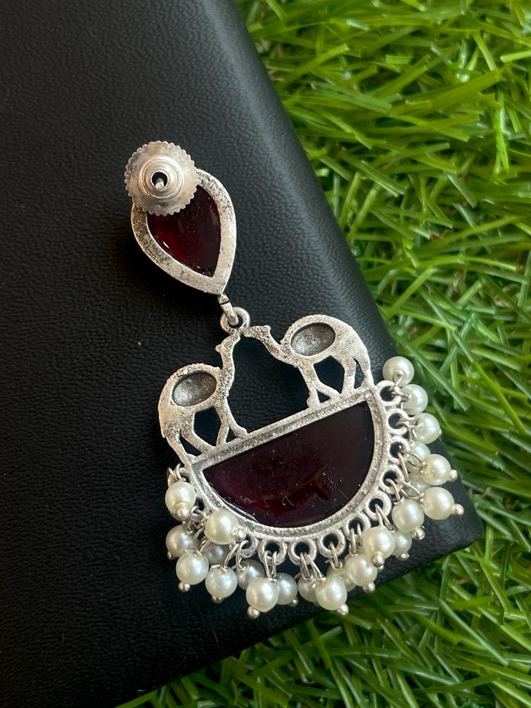 Big Monalisa Stone Beaded Earring