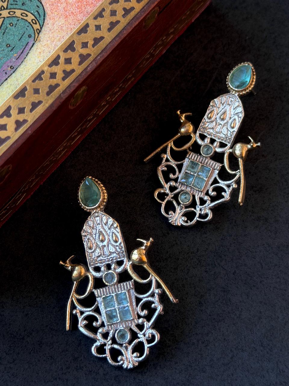 Monalisa Stone Dual Tone Earring