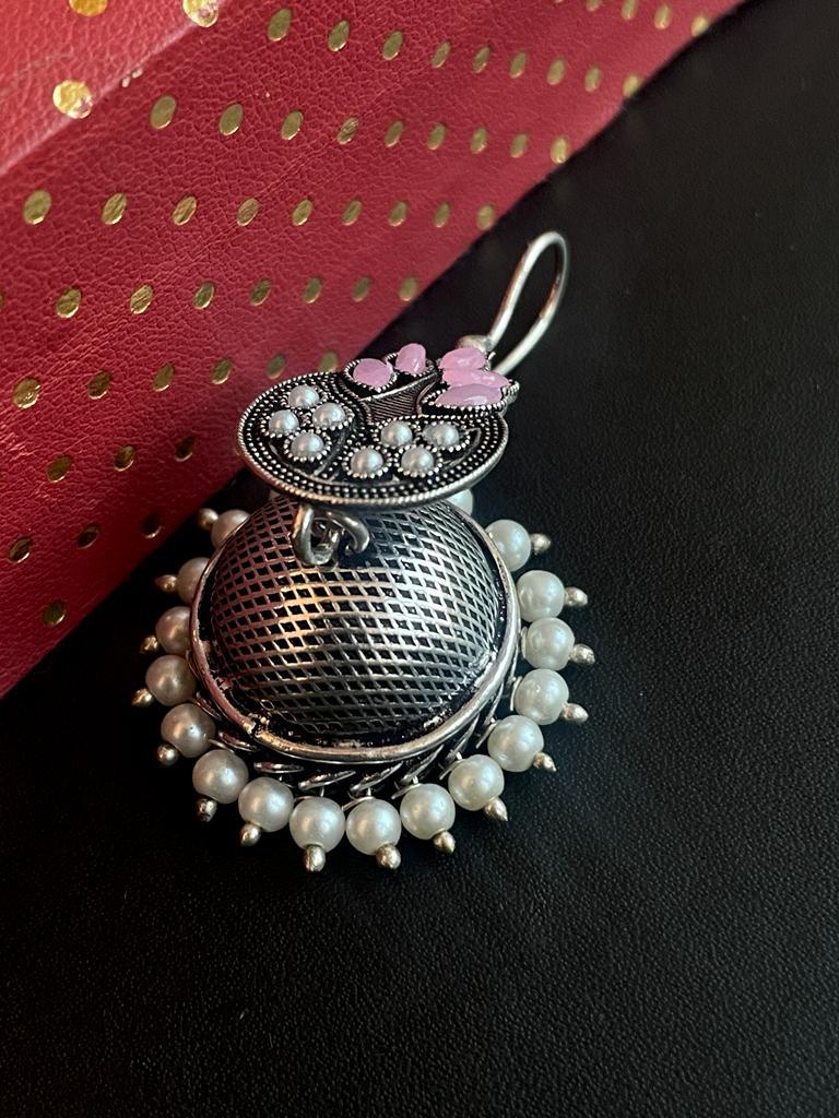 Black Polish Antique Top with Jhumki Earring