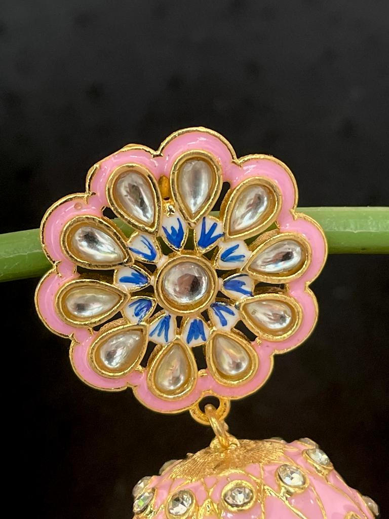 Meenakari Heavy Dome Shape Jhumka