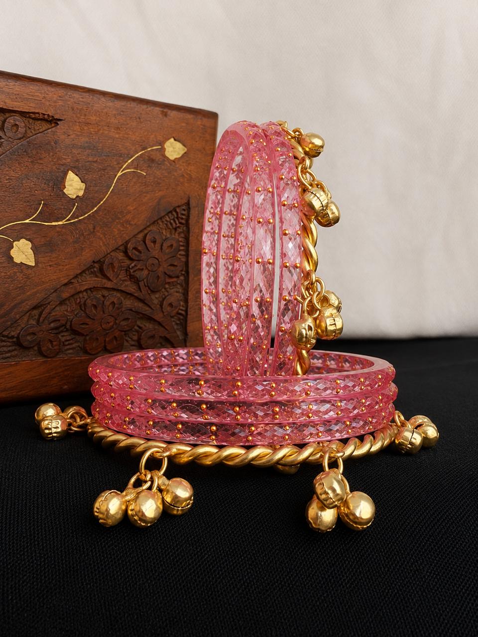 Acrylic Bangles with Metal Bangles set