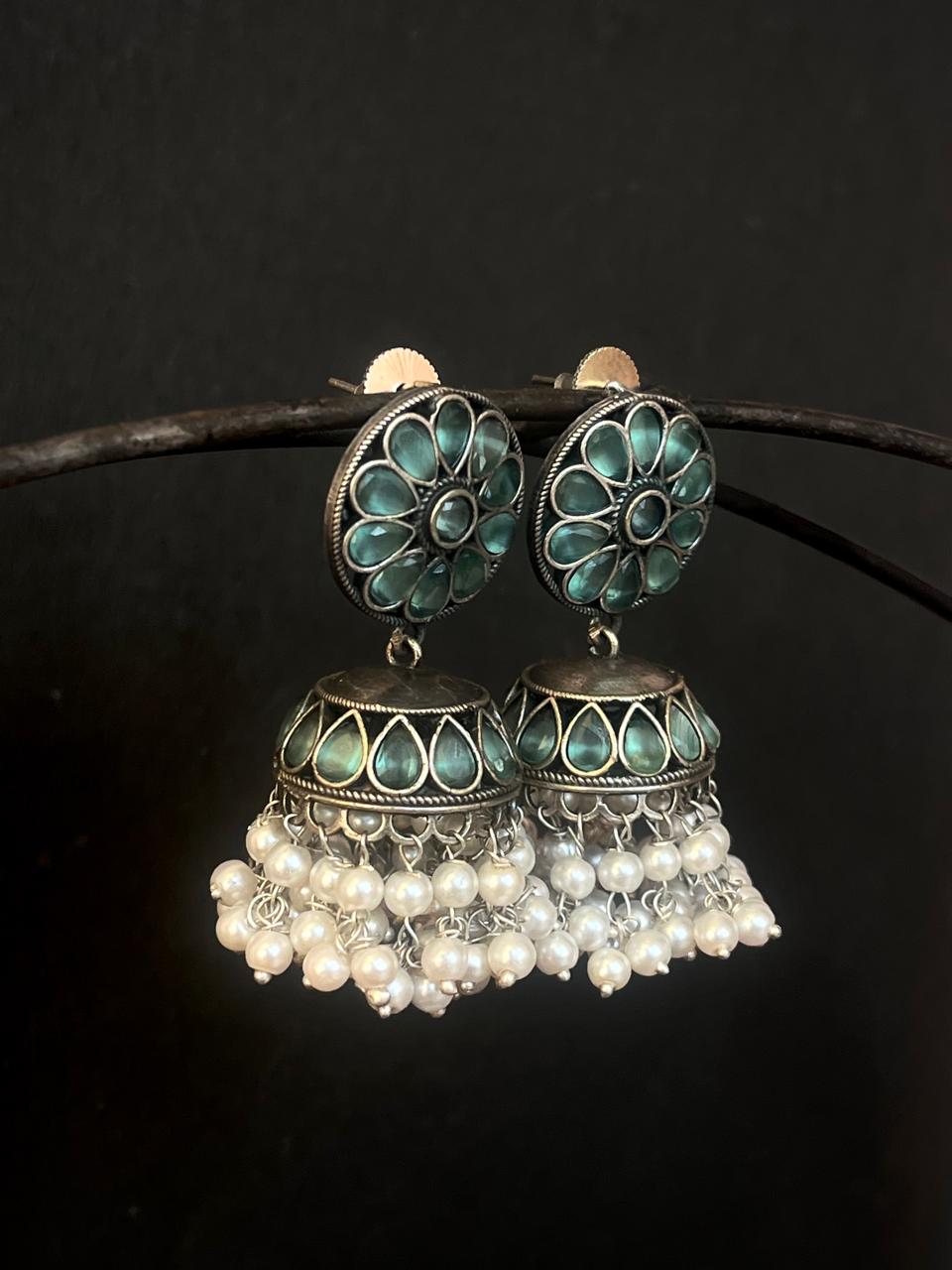 Monalisa Stone Black Polish Beaded Earring